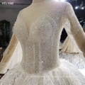 Jancember HTL1592 Wholesale Luxury Long Sleeve Ball Gown Wedding Dress Bridal Gown